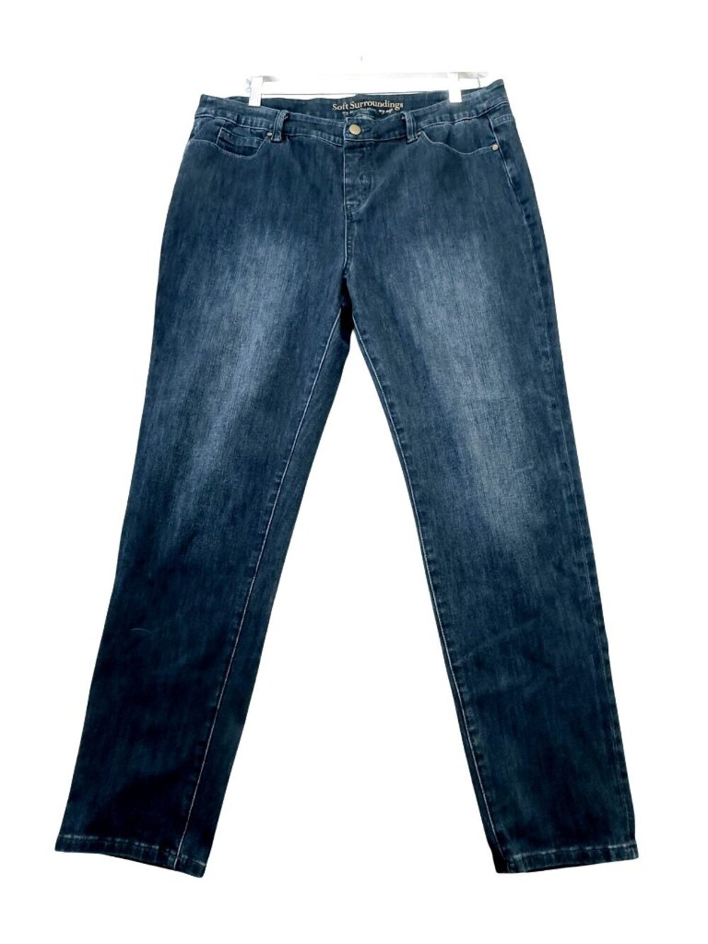Soft Surroundings Skinny Jeans Large Blue Stretch Denim Mid Rise Slim Leg Pants